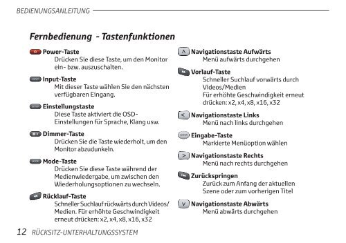 Toyota Rear Entertainment System - PZ462-00207-00 - Rear Entertainment System - German - mode d'emploi