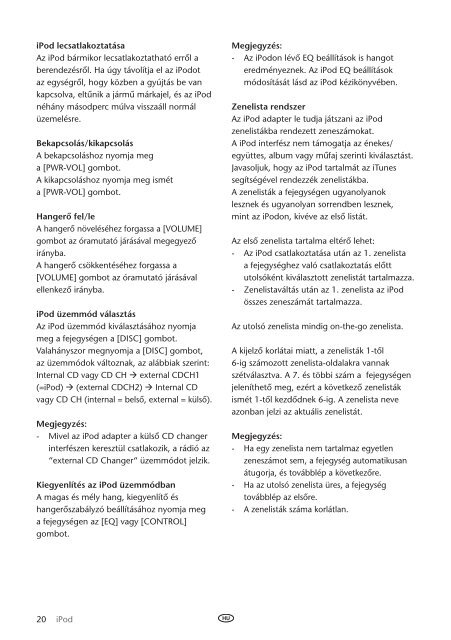 Toyota Ipod Integration Kit Czech, Hungarian, Polish, Russian, Slovenian, Ukrainian - PZ420-00261-EE - Ipod Integration Kit Czech, Hungarian, Polish, Russian, Slovenian, Ukrainian - mode d'emploi