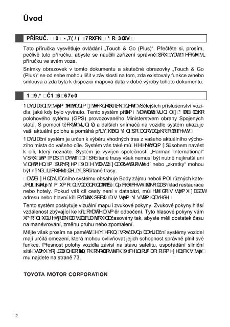 Toyota Toyota Touch &amp;amp; Go - PZ490-00331-*0 - Toyota Touch &amp; Go - Toyota Touch &amp; Go Plus - Czech - mode d'emploi