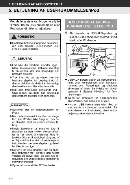 Toyota Toyota Touch &amp;amp; Go - PZ490-00331-*0 - Toyota Touch &amp; Go - Toyota Touch &amp; Go Plus - Danish - mode d'emploi