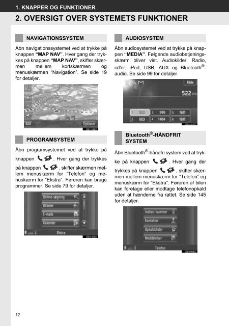 Toyota Toyota Touch &amp;amp; Go - PZ490-00331-*0 - Toyota Touch &amp; Go - Toyota Touch &amp; Go Plus - Danish - mode d'emploi