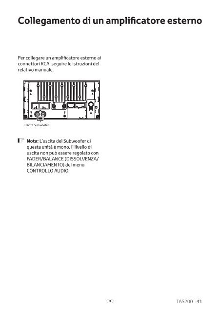 Toyota TAS200 - PZ420-00212-IT - TAS200 (Italian) - mode d'emploi