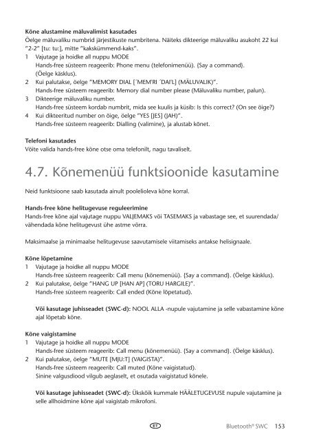 Toyota Bluetooth SWC English Russian Lithuanian Latvian Estonian - PZ420-00293-BE - Bluetooth SWC English Russian Lithuanian Latvian Estonian - mode d'emploi