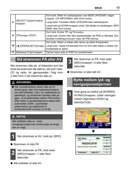 Toyota TNS410 - PZ420-E0333-NO - TNS410 - mode d'emploi