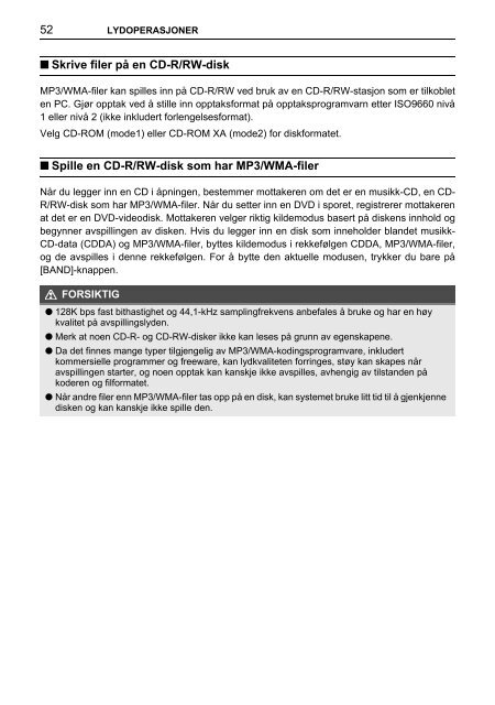 Toyota TNS410 - PZ420-E0333-NO - TNS410 - mode d'emploi