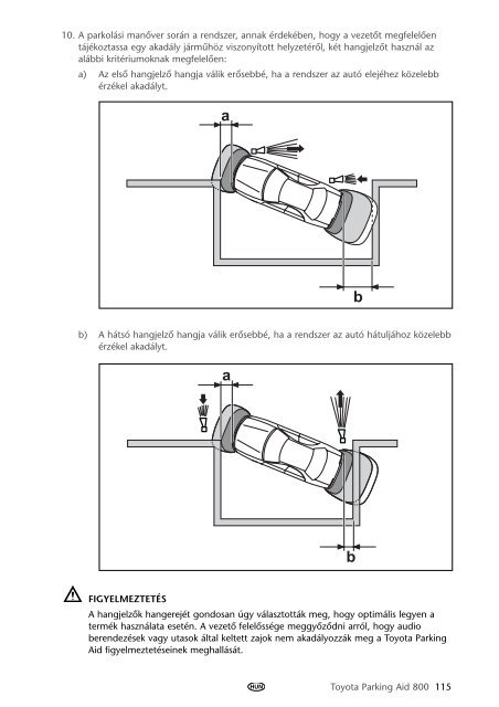 Toyota Toyota Parking Aid 800 - PZ464-00425-40 - Toyota Parking Aid 800 - mode d'emploi