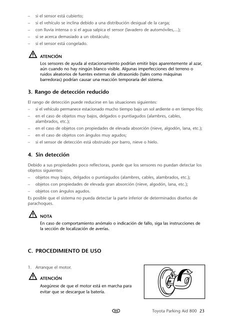 Toyota Toyota Parking Aid 800 - PZ464-00425-40 - Toyota Parking Aid 800 - mode d'emploi