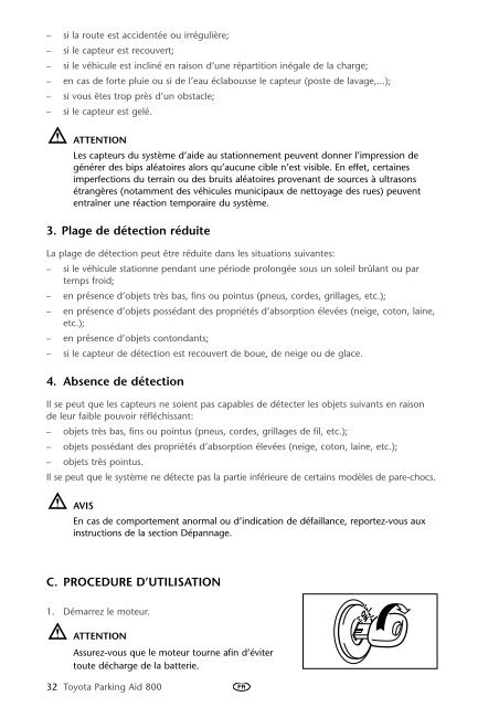 Toyota Toyota Parking Aid 800 - PZ464-00425-40 - Toyota Parking Aid 800 - mode d'emploi