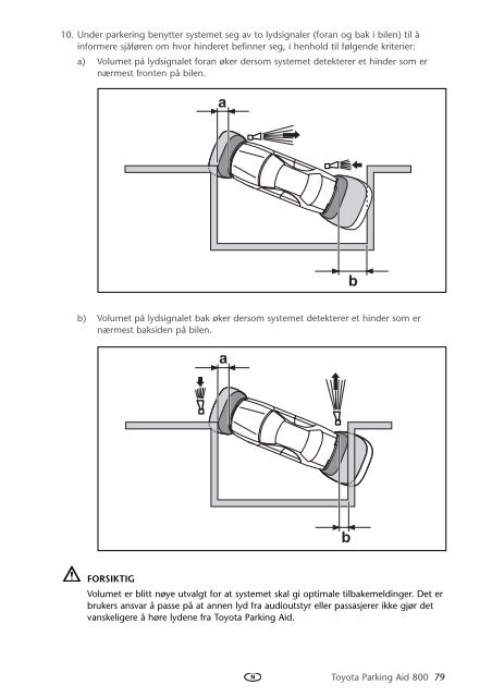 Toyota Toyota Parking Aid 800 - PZ464-00425-40 - Toyota Parking Aid 800 - mode d'emploi