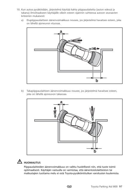 Toyota Toyota Parking Aid 800 - PZ464-00425-40 - Toyota Parking Aid 800 - mode d'emploi