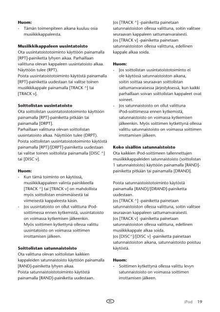 Toyota Ipod Integration Kit Danish, Finnish, Norwegian, Swedish - PZ420-00261-NE - Ipod Integration Kit Danish, Finnish, Norwegian, Swedish - mode d'emploi