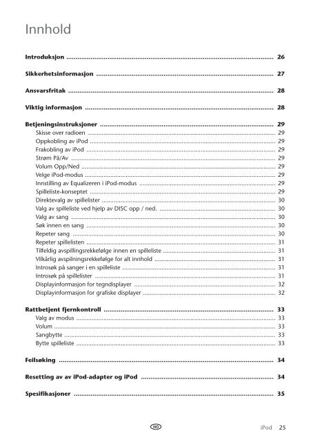 Toyota Ipod Integration Kit Danish, Finnish, Norwegian, Swedish - PZ420-00261-NE - Ipod Integration Kit Danish, Finnish, Norwegian, Swedish - mode d'emploi