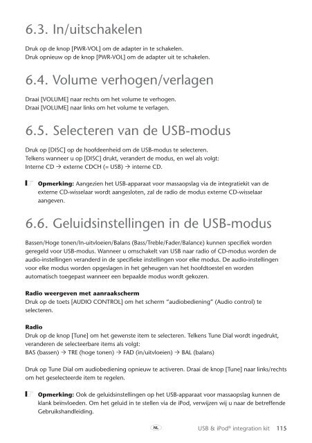 Toyota USB &amp;amp; iPod interface kit - PZ473-00266-00 - USB &amp; iPod interface kit (English, French, German, Dutch, Italian) - mode d'emploi