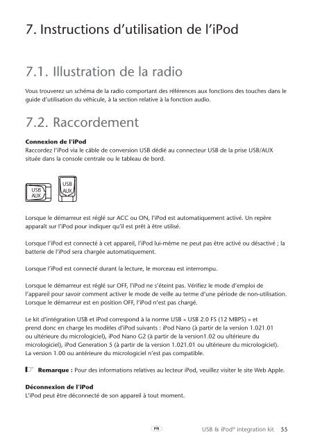 Toyota USB &amp;amp; iPod interface kit - PZ473-00266-00 - USB &amp; iPod interface kit (English, French, German, Dutch, Italian) - mode d'emploi