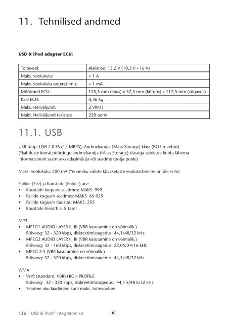 Toyota USB &amp;amp; iPod interface kit - PZ473-00266-00 - USB &amp; iPod interface kit (Russian, Latvian, Lithuanian, Estonian) - mode d'emploi