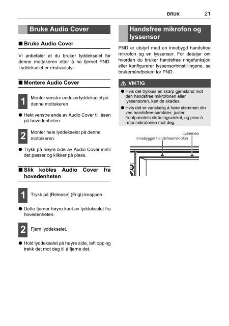 Toyota TNS410 - PZ420-E0333-NO - TNS410 - mode d'emploi