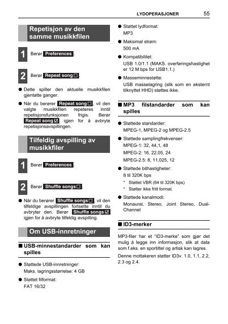 Toyota TNS410 - PZ420-E0333-NO - TNS410 - mode d'emploi