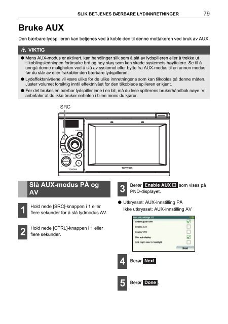 Toyota TNS410 - PZ420-E0333-NO - TNS410 - mode d'emploi