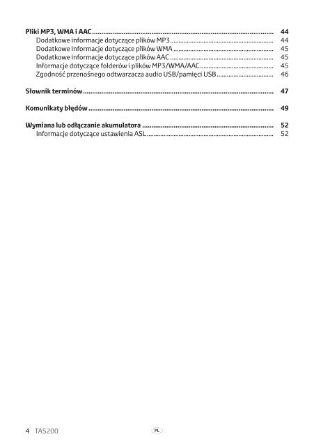 Toyota TAS200 - PZ420-00212-PL - TAS200 (Polish) - mode d'emploi