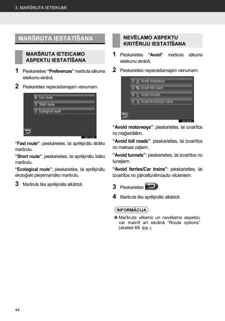 Toyota Toyota Touch &amp;amp; Go - PZ490-00331-*0 - Toyota Touch &amp; Go - Toyota Touch &amp; Go Plus - Latvian - mode d'emploi