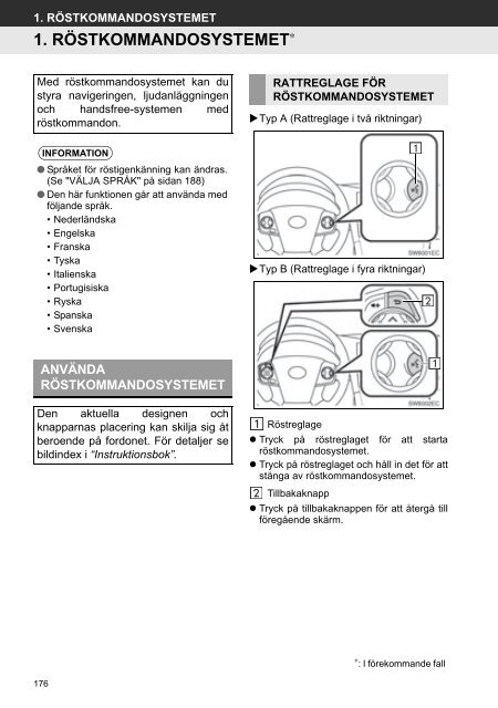 Toyota Toyota Touch &amp;amp; Go - PZ490-00331-*0 - Toyota Touch &amp; Go - Touch Touch &amp; Go Plus - Swedish - mode d'emploi