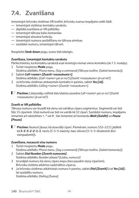 Toyota Bluetooth SWC - PZ420-T0290-BE - Bluetooth SWC (English Russian Lithuanian Latvian Estonian) - mode d'emploi