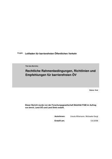 Rechtliche Rahmenbedingungen, Richtlinien und ... - fgm.at