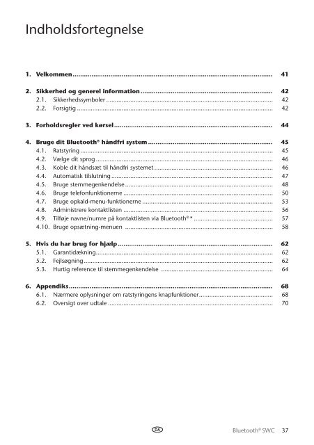 Toyota Bluetooth SWC English Danish Finnish Norwegian Swedish - PZ420-00296-NE - Bluetooth SWC English Danish Finnish Norwegian Swedish - mode d'emploi