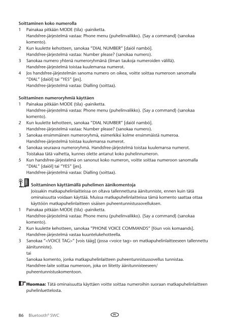 Toyota Bluetooth SWC English Danish Finnish Norwegian Swedish - PZ420-00296-NE - Bluetooth SWC English Danish Finnish Norwegian Swedish - mode d'emploi