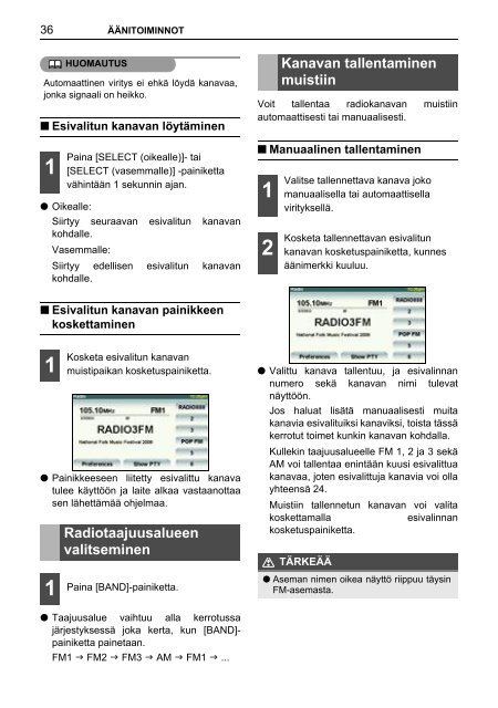 Toyota TNS410 - PZ420-E0333-FI - TNS410 - mode d'emploi