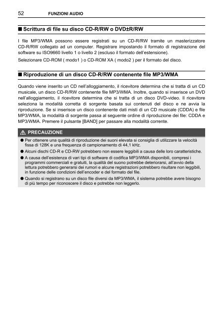 Toyota TNS410 - PZ420-E0333-IT - TNS410 - mode d'emploi