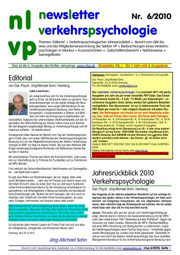 06/2010 - newsletter verkehrspsychologie