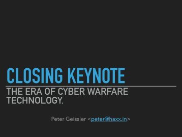 CLOSING KEYNOTE