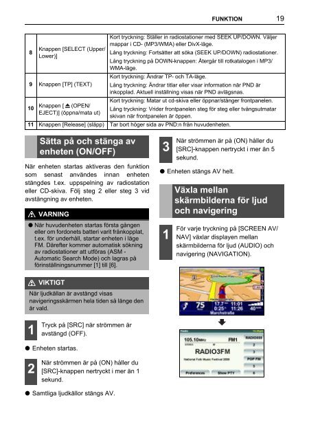 Toyota TNS410 - PZ420-E0333-SV - TNS410 - mode d'emploi