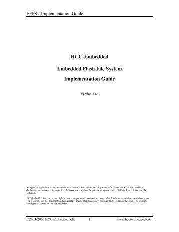 HCC-Embedded Embedded Flash File System Implementation Guide