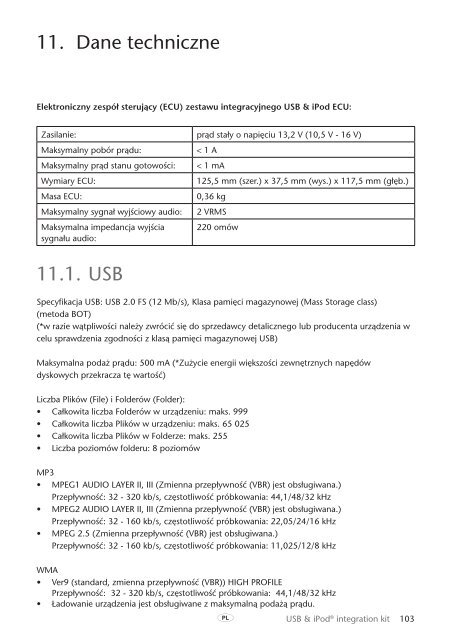 Toyota USB &amp;amp; iPod interface kit - PZ473-00266-00 - USB &amp; iPod interface kit (Czech, Hungarian, Polish, Russian, Slovak, Ukrainian) - mode d'emploi