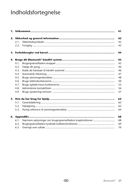 Toyota Bluetooth UIM English Danish Finnish Norwegian Swedish - PZ420-00292-NE - Bluetooth UIM English Danish Finnish Norwegian Swedish - mode d'emploi