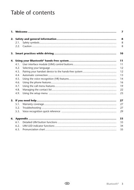 Toyota Bluetooth UIM English Danish Finnish Norwegian Swedish - PZ420-00292-NE - Bluetooth UIM English Danish Finnish Norwegian Swedish - mode d'emploi