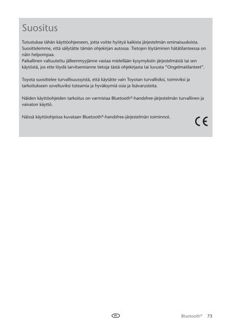 Toyota Bluetooth UIM English Danish Finnish Norwegian Swedish - PZ420-00292-NE - Bluetooth UIM English Danish Finnish Norwegian Swedish - mode d'emploi