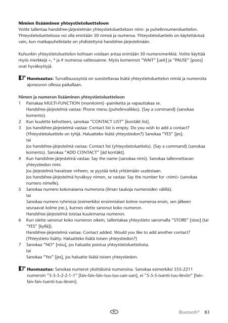 Toyota Bluetooth UIM English Danish Finnish Norwegian Swedish - PZ420-00292-NE - Bluetooth UIM English Danish Finnish Norwegian Swedish - mode d'emploi