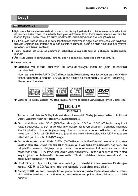 Toyota TNS410 - PZ420-E0333-FI - TNS410 - mode d'emploi