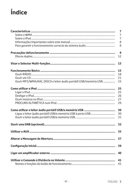 Toyota TAS200 - PZ420-00212-PT - TAS200 (Portuguese) - mode d'emploi