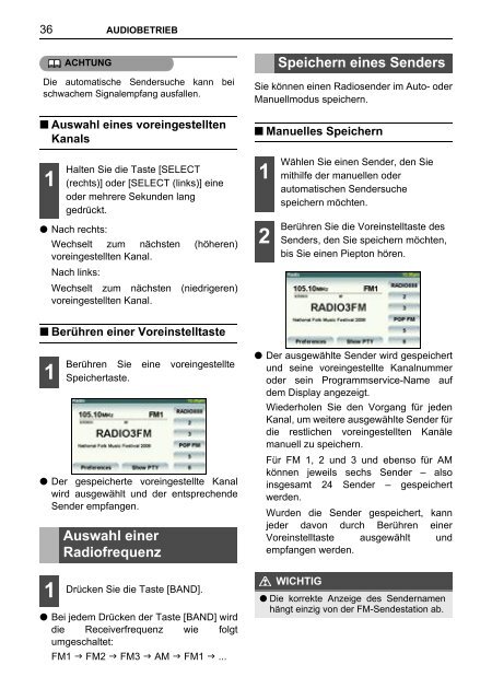 Toyota TNS410 - PZ420-E0333-DE - TNS410 - mode d'emploi