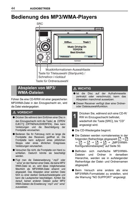 Toyota TNS410 - PZ420-E0333-DE - TNS410 - mode d'emploi