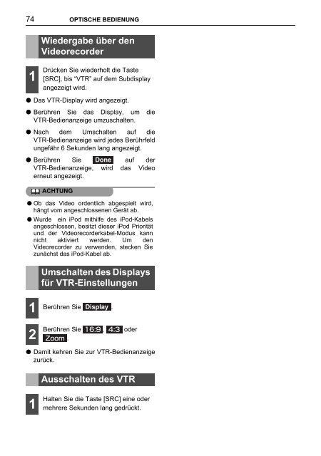 Toyota TNS410 - PZ420-E0333-DE - TNS410 - mode d'emploi