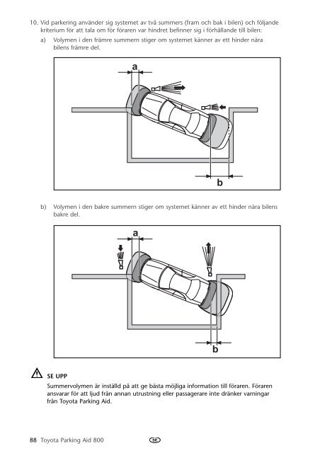 Toyota Toyota Parking Aid 800 - PZ464-00425-40 - Toyota Parking Aid 800 - mode d'emploi