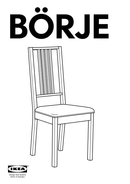 Ikea B&Ouml;RJE sedia - S89128383 - Istruzioni di montaggio
