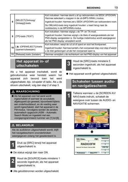 Toyota TNS410 - PZ420-E0333-NL - TNS410 - mode d'emploi