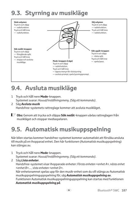 Toyota Bluetooth SWC - PZ420-T0290-NE - Bluetooth SWC (English Danish Finnish Norwegian Swedish) - mode d'emploi