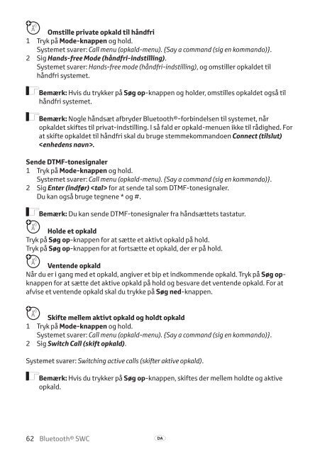 Toyota Bluetooth SWC - PZ420-T0290-NE - Bluetooth SWC (English Danish Finnish Norwegian Swedish) - mode d'emploi